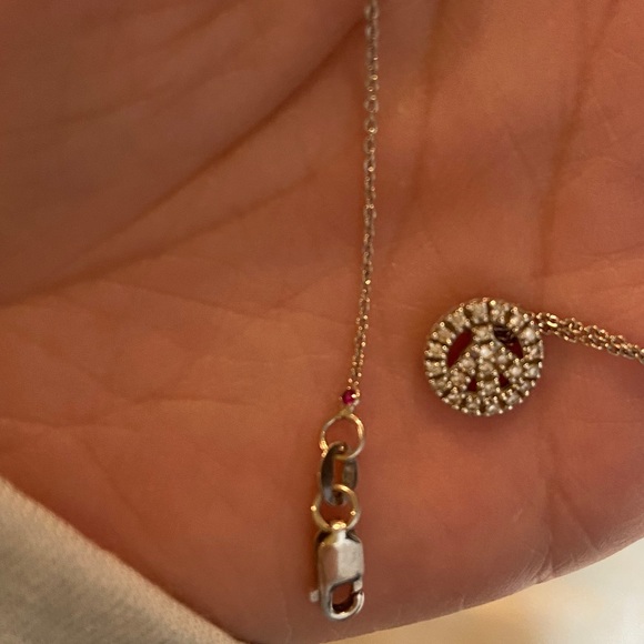 Roberto Coin Diamond Peace Sign Necklace - Picture 6 of 7